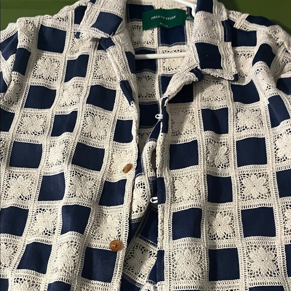 PacSun Blue and White Casual Button Down Shirt